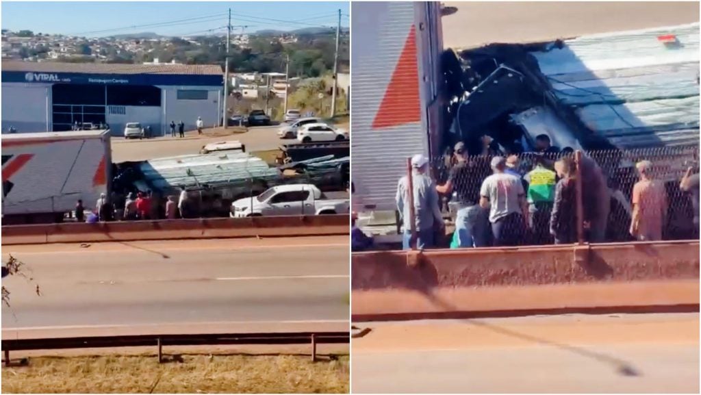 Engavetamento fecha Rodovia Fernão Dias em Igarapé
