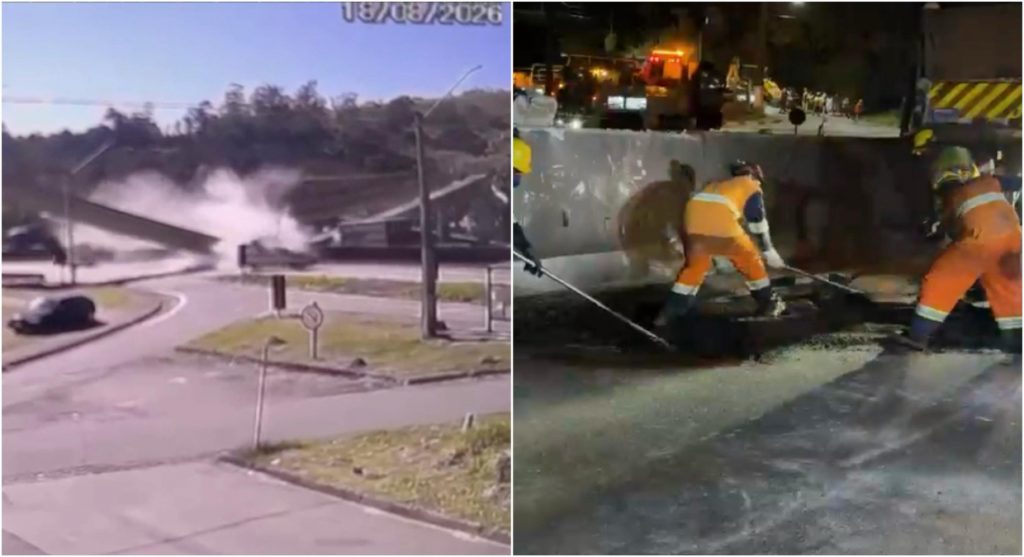 Rodovia Fernão Dias é liberada cerca de 12 horas após queda de passarela