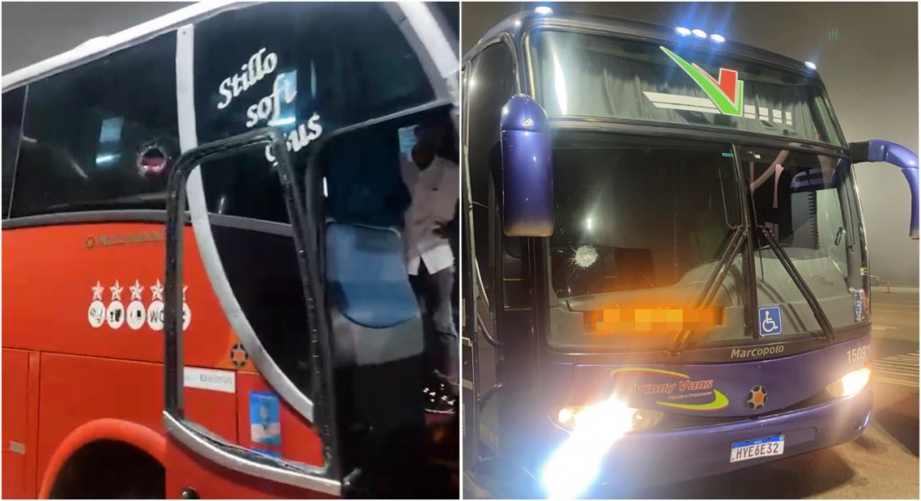 Ônibus que voltavam de evento religioso são atacados na BR-040 por torcida organizada do Cruzeiro