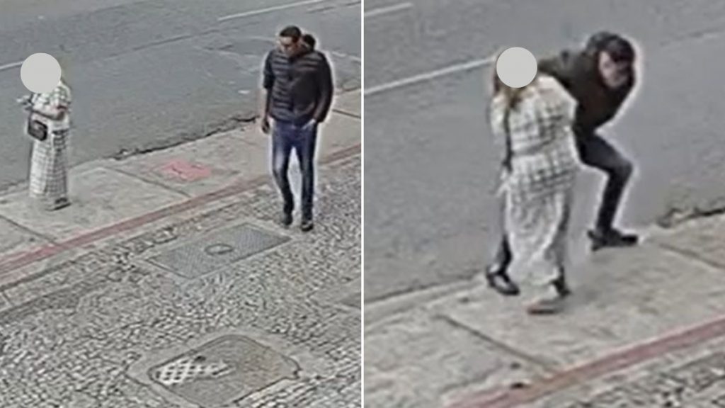 VÍDEO: Homem é flagrado observando idosa antes de furtar celular na Savassi, em BH