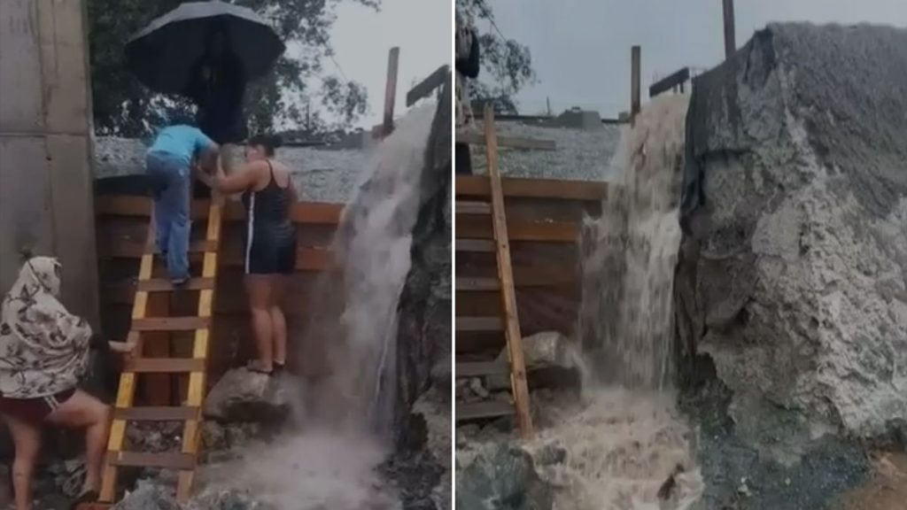 VÍDEO: Chuva dificulta acesso de moradores por obra de metrô em Contagem