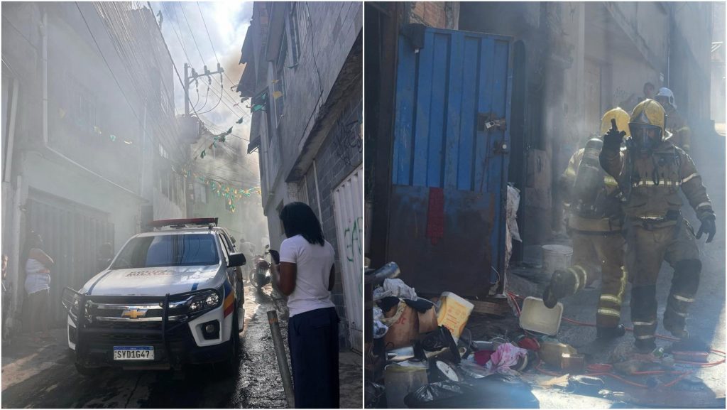 Duas crianças e dois adultos precisaram de atendimento médico após incêndio em prédio no bairro Serra, em Belo Horizonte