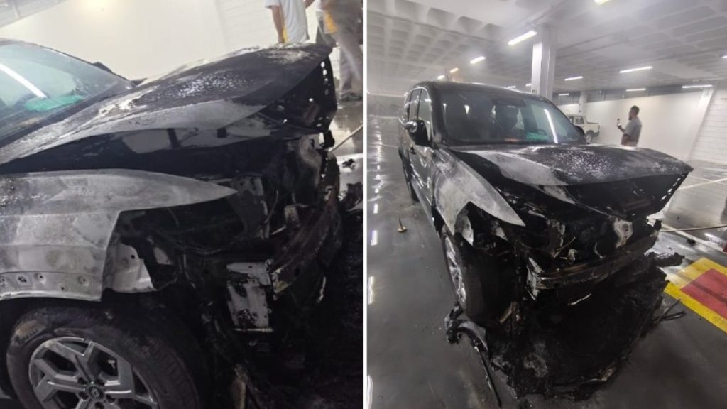 Veja como ficou o carro que pegou fogo dentro de concessionária na Pampulha, em BH
