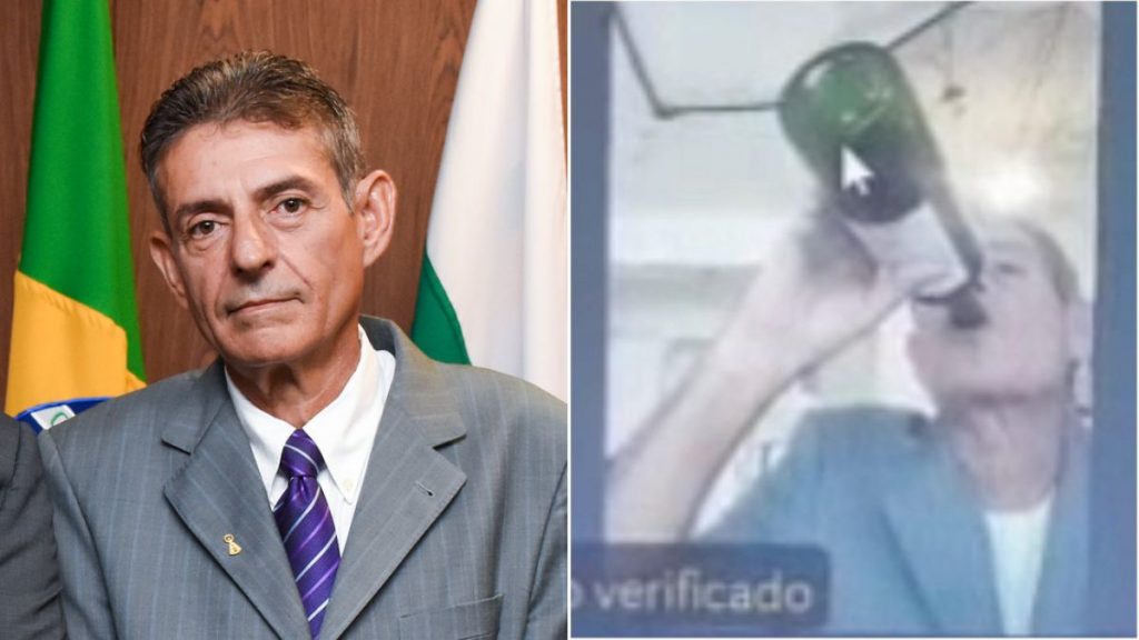juiz tomando vinho fumando afastado