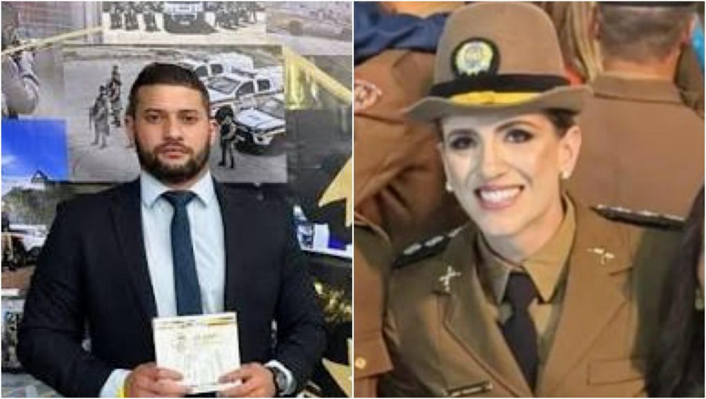O 3° SGT Eduardo Abner e a Capitã Michelle Leão