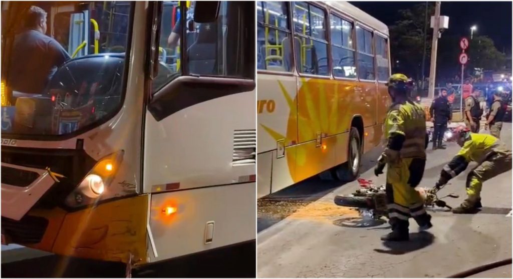 Um motociclista morreu após ser atropelado por um ônibus em Nova Lima