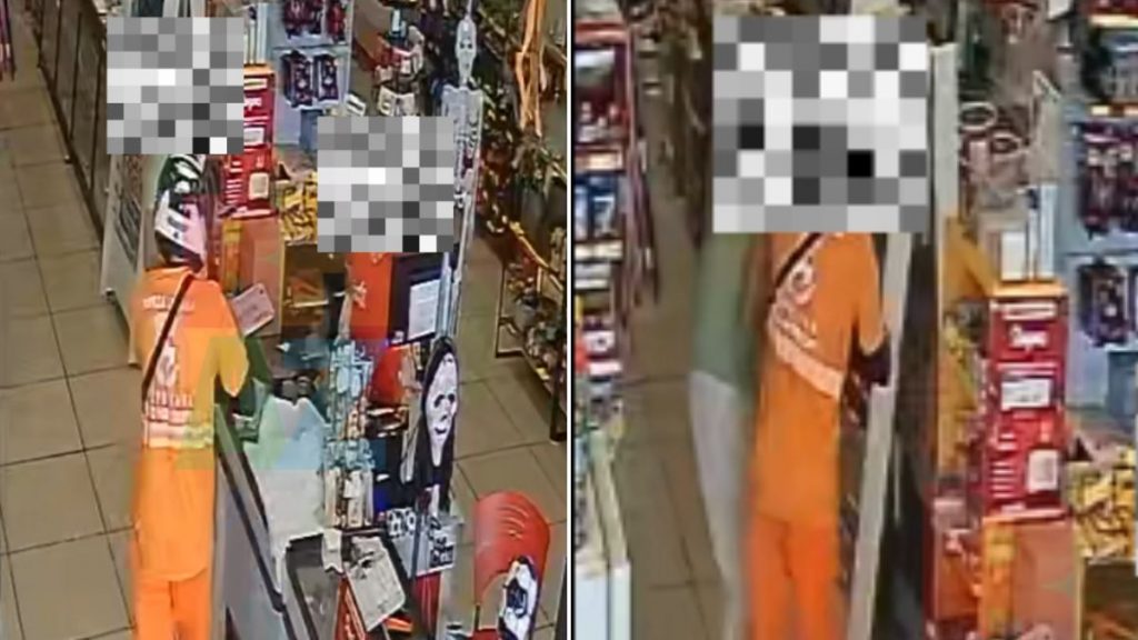 Assaltante disfarçado de gari rouba homem dentro de loja no Buritis, em BH
