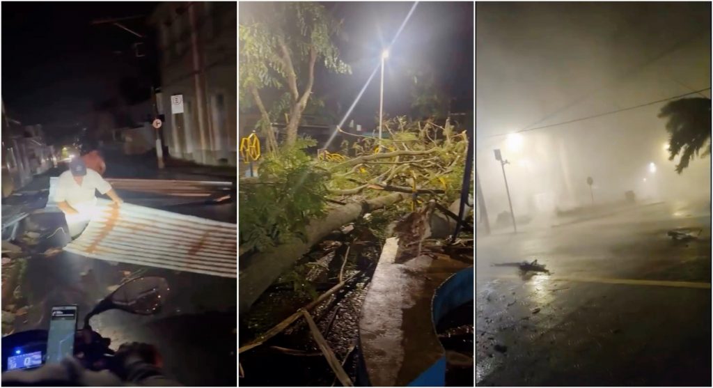 Um temporal violento, com rajadas de vento de até 109Km/h, atingiu a cidade de Varginha, no Sul de Minas