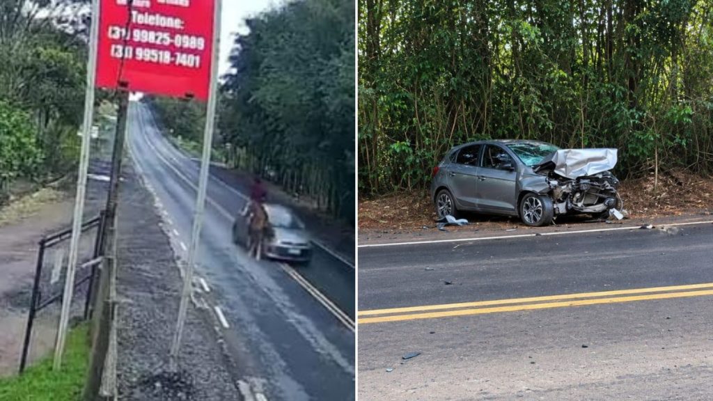 pessoas feridas cavalo atropelado esmeraldas bh