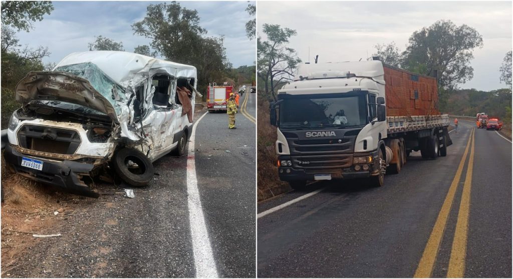 Uma van com pacientes da cidade de Capelinha foi atingida por uma carreta na MGC-367, em Diamantina. Duas pessoas morreram.