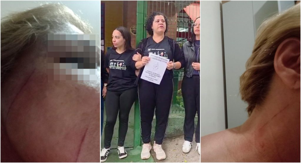 Uma professora de 64 anos afirma que foi agredida em uma Emei - Escola de Educação Infantil de Belo Horizonte pela mãe de uma aluna. Outras profissionais da unidade organizaram um protesto em apoio à professora.