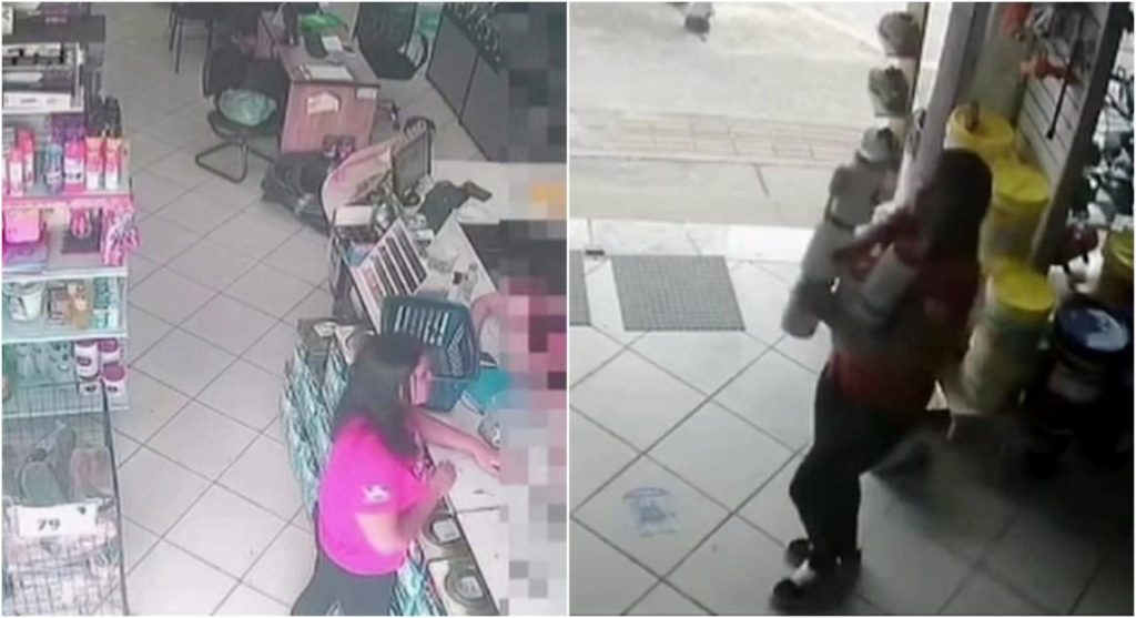 Vídeo mostra suspeita de matar Beatriz Vitória selecionando a soda cáustica usada no crime, em Jaboticatubas.