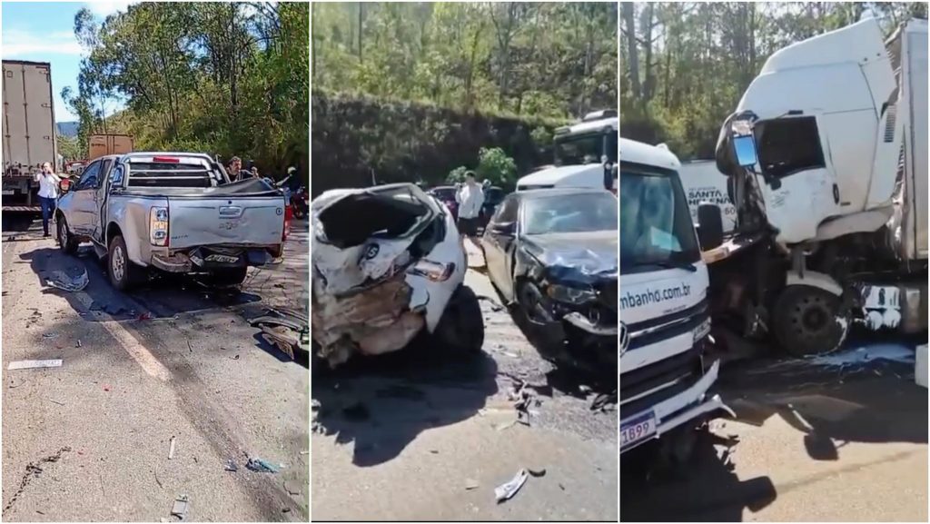 Grave acidente envolve ao menos 25 veículos na BR-040, em Nova Lima