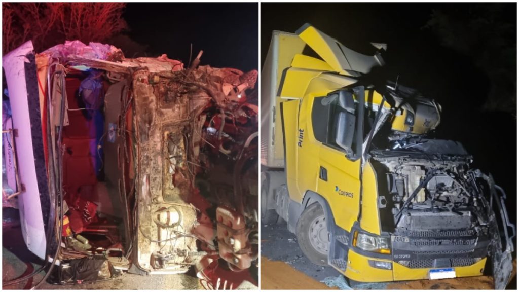 Batida entre duas carretas em Montes Claros resulta em dois feridos