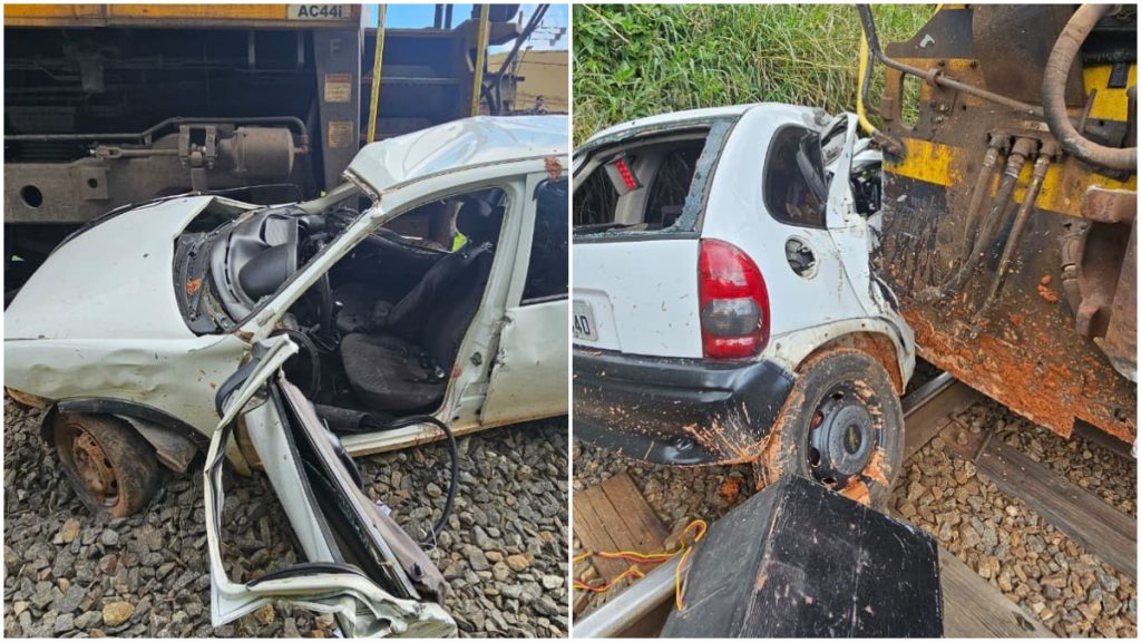 carro arrastado trem minas gerais