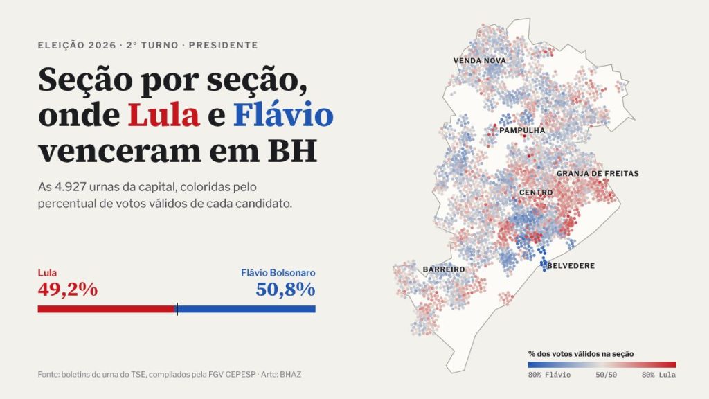 mapa eleitoral de BH no segundo turno